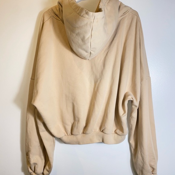 Popflex Oversized Cloud Zip Up Hoodie S/M, Sand, Tan - Picture 2 of 11